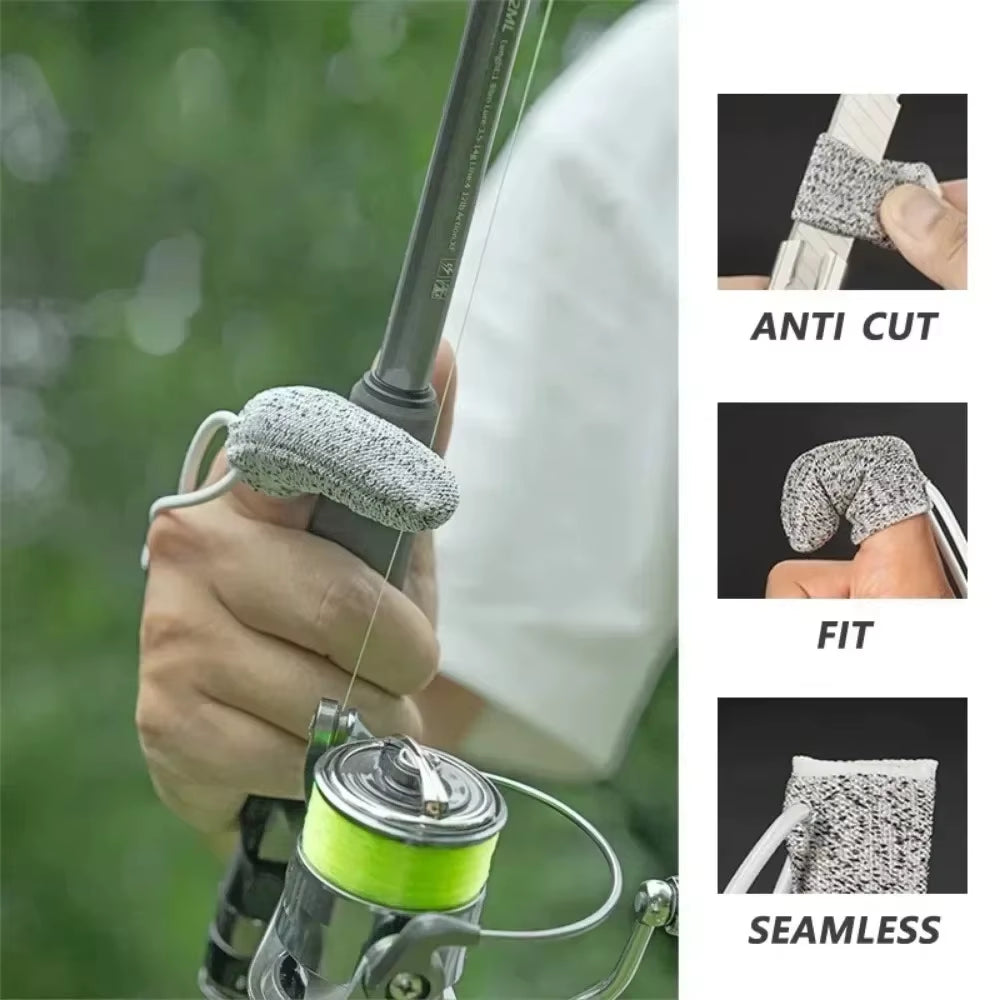 Single Finger Fishing Gloves, Wear Resistant Anti-Cutting Non-Slip Protective Cover Adjustable Strap for Outdoor Casting Control