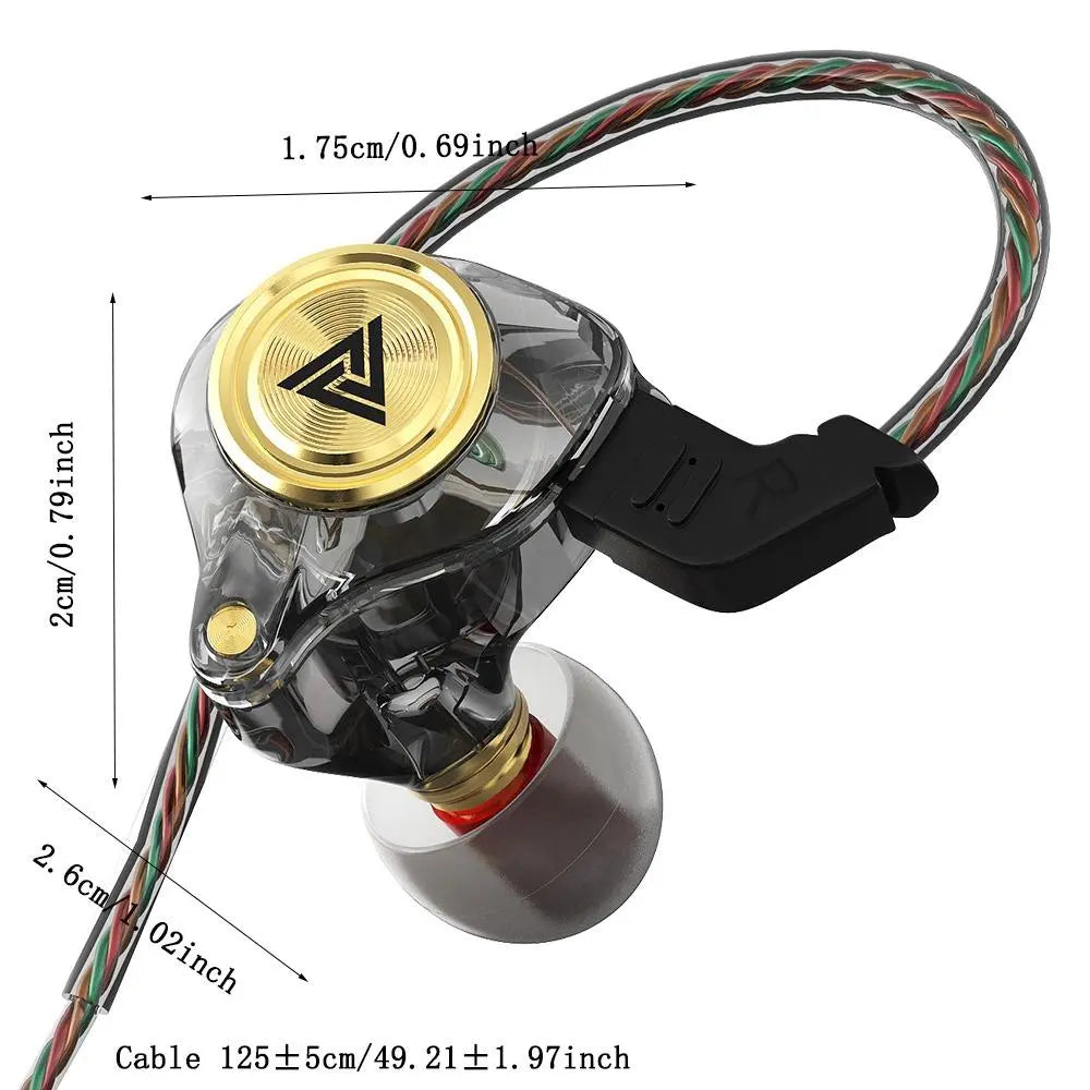 Portable Wired In-Ear Earphones with Mic, Hi-Fi 3D Stereo Sound, Noise Cancelling Headphones for Gaming, Gym and Sports