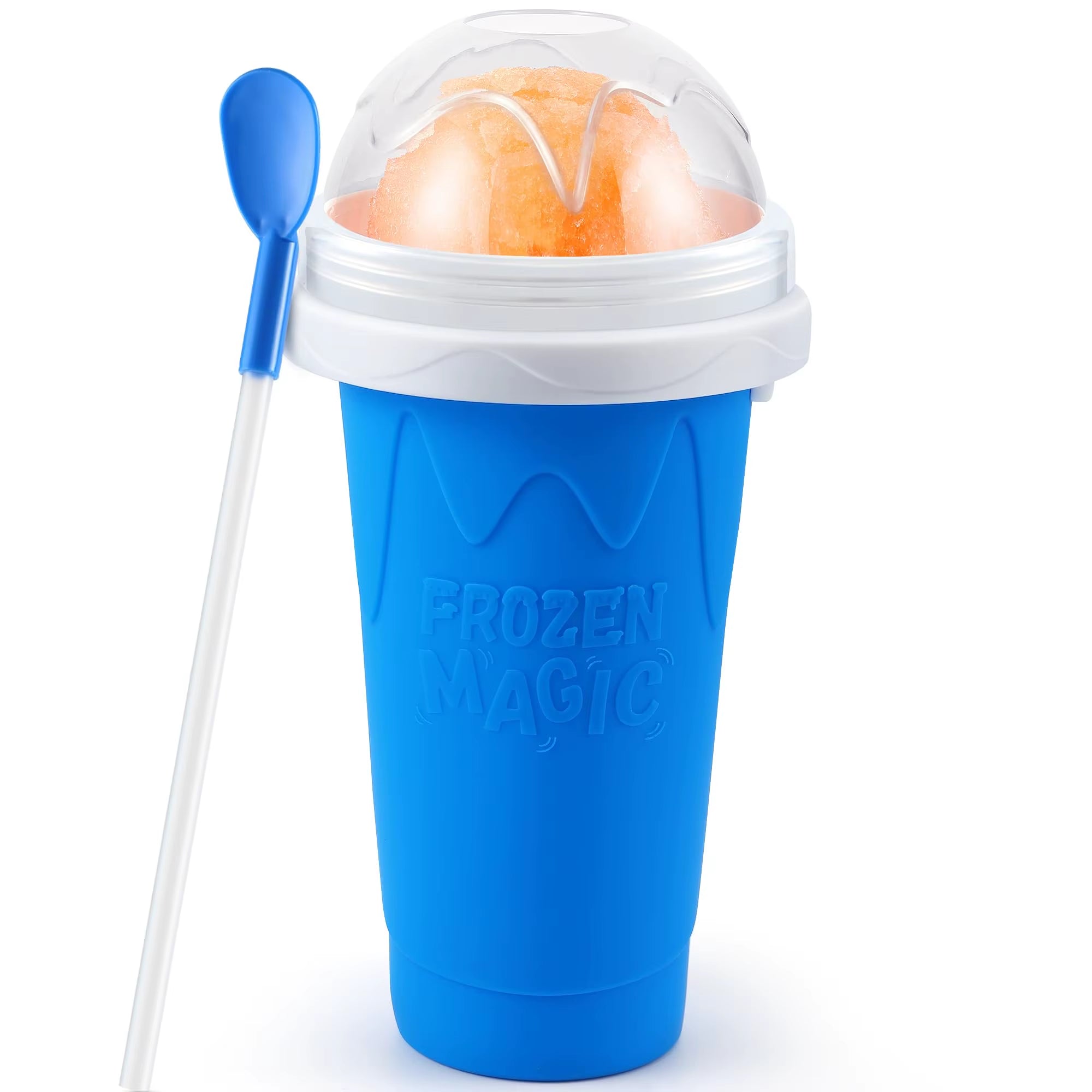 Creative Slushy Maker Cup with Straw DIY Magic Slushy Maker Squeeze Cup Fasting Cooling Make Cup for Milk Shake Slushies