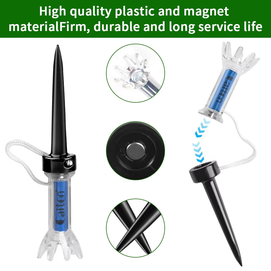 5PCS Magnetic Plastic Golf Tee Set, 360° Bounce, 3 Sizes – Premium Golf Accessories to Improve Accuracy and Performance