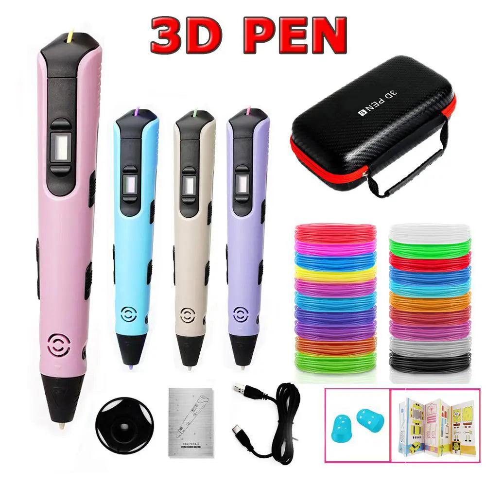 Creative 3D Pen Set (With 9M Filament & Storage Pouch), Professional 3D Printing Tool, Perfect for 3D Craft Hobbyists and Design Professionals