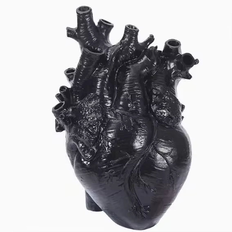 Popular Cross-Border New Texture Heart Vase Flower Cuttings Home Decoration Vase Ornaments Desktop Resin Handicrafts