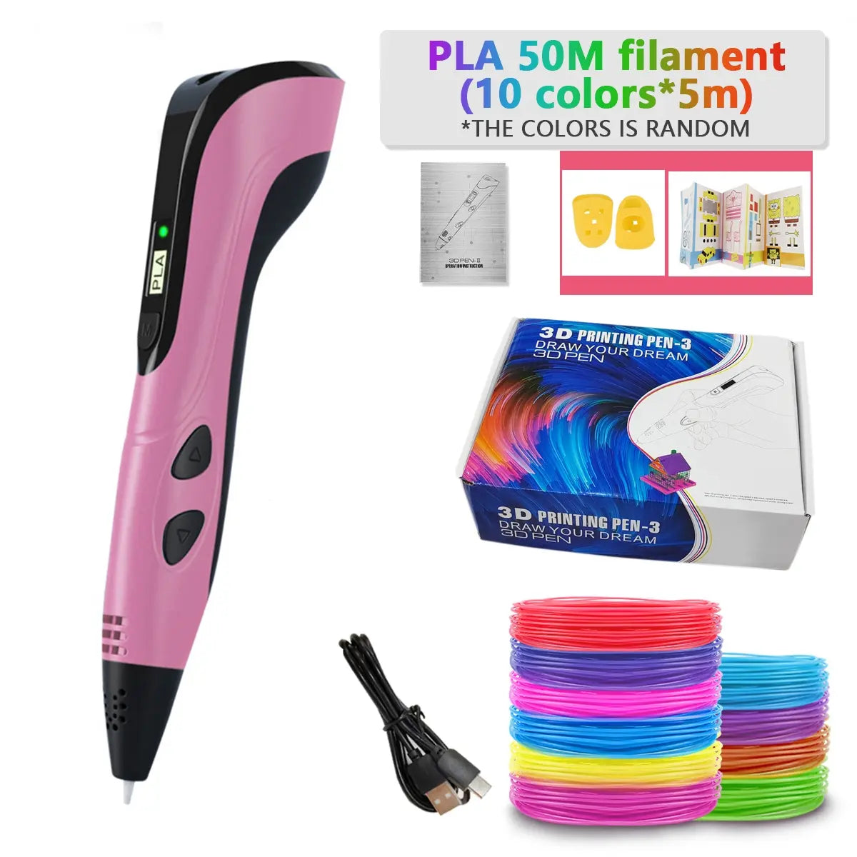 NEW 3D Printing Pen Set, 3D Pen with LCD Display & PLA Filament, Creative DIY Gift for Kids and Children, Ideal for Birthdays & Christmas Presents