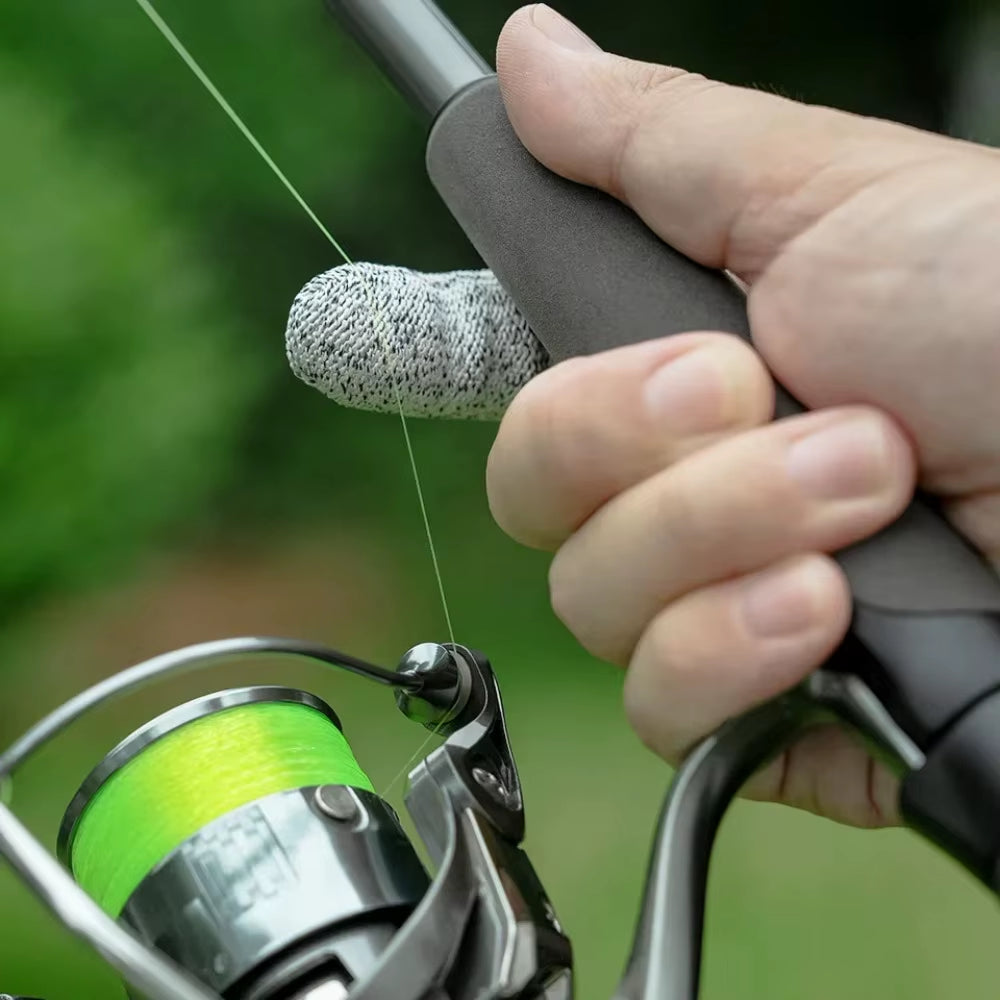 Single Finger Fishing Gloves, Wear Resistant Anti-Cutting Non-Slip Protective Cover Adjustable Strap for Outdoor Casting Control