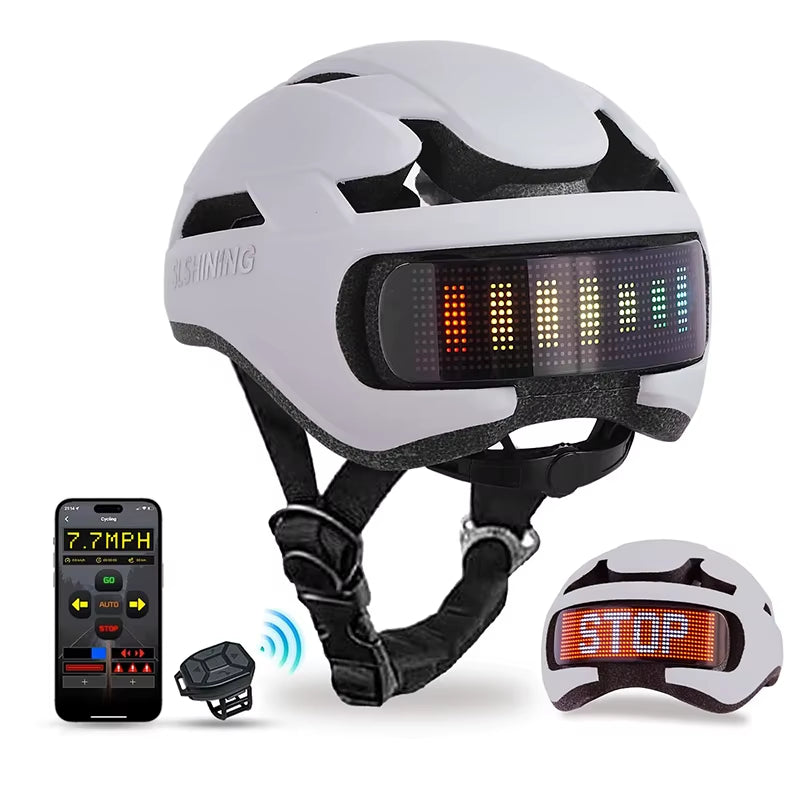 LED Bike Helmet with LED Display Screen Taillight Smart APP Control Bicycle Helmet Road MTB Cycling Helmets