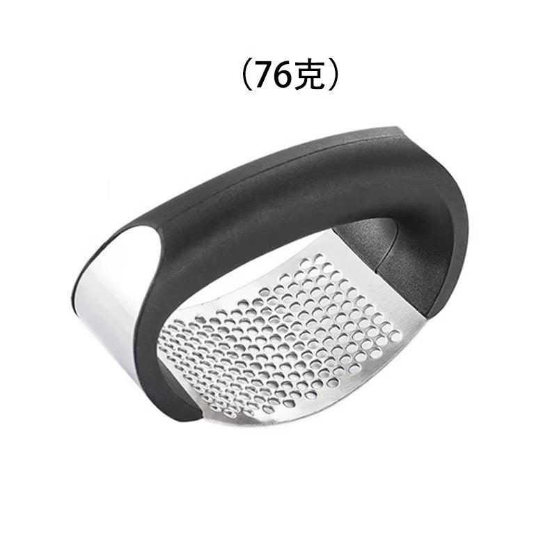 Arc-Shaped Garlic Press, Garlic Puree Press Household Stainless Steel Garlic Spater for Pressing Garlic Puree and Beating Garlic