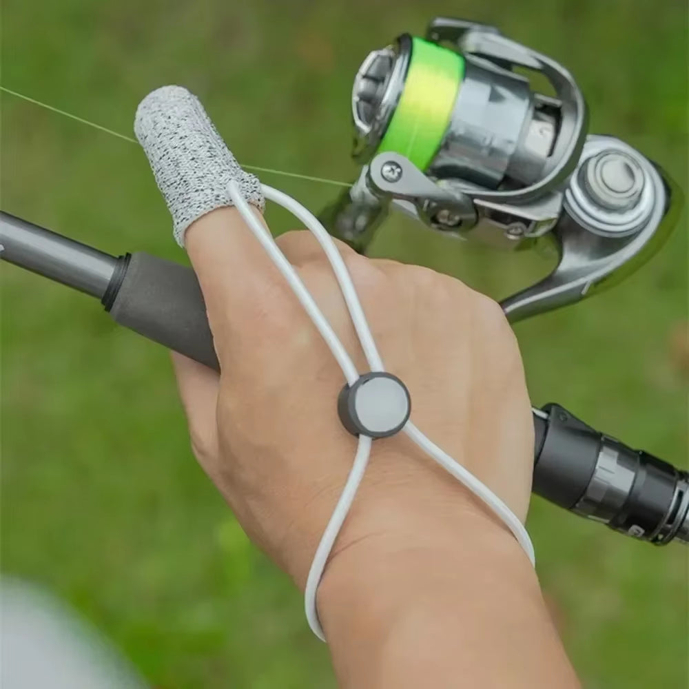 Single Finger Fishing Gloves, Wear Resistant Anti-Cutting Non-Slip Protective Cover Adjustable Strap for Outdoor Casting Control