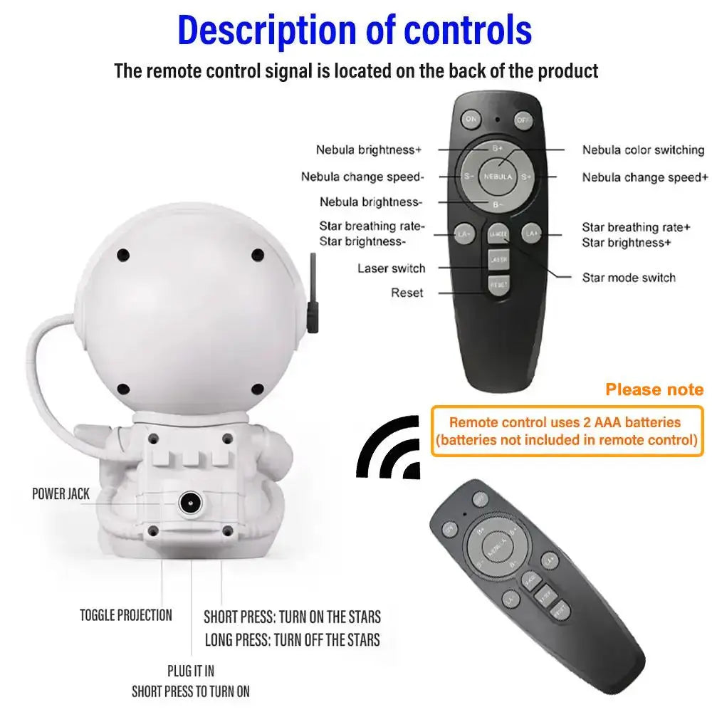 Galaxy Projector Light, Mini Astronaut Nebula Projector LED Lights for Bedroom, Starry Night Projector with Remote Control for Playroom Home Theater, Starlight Projector, Gift