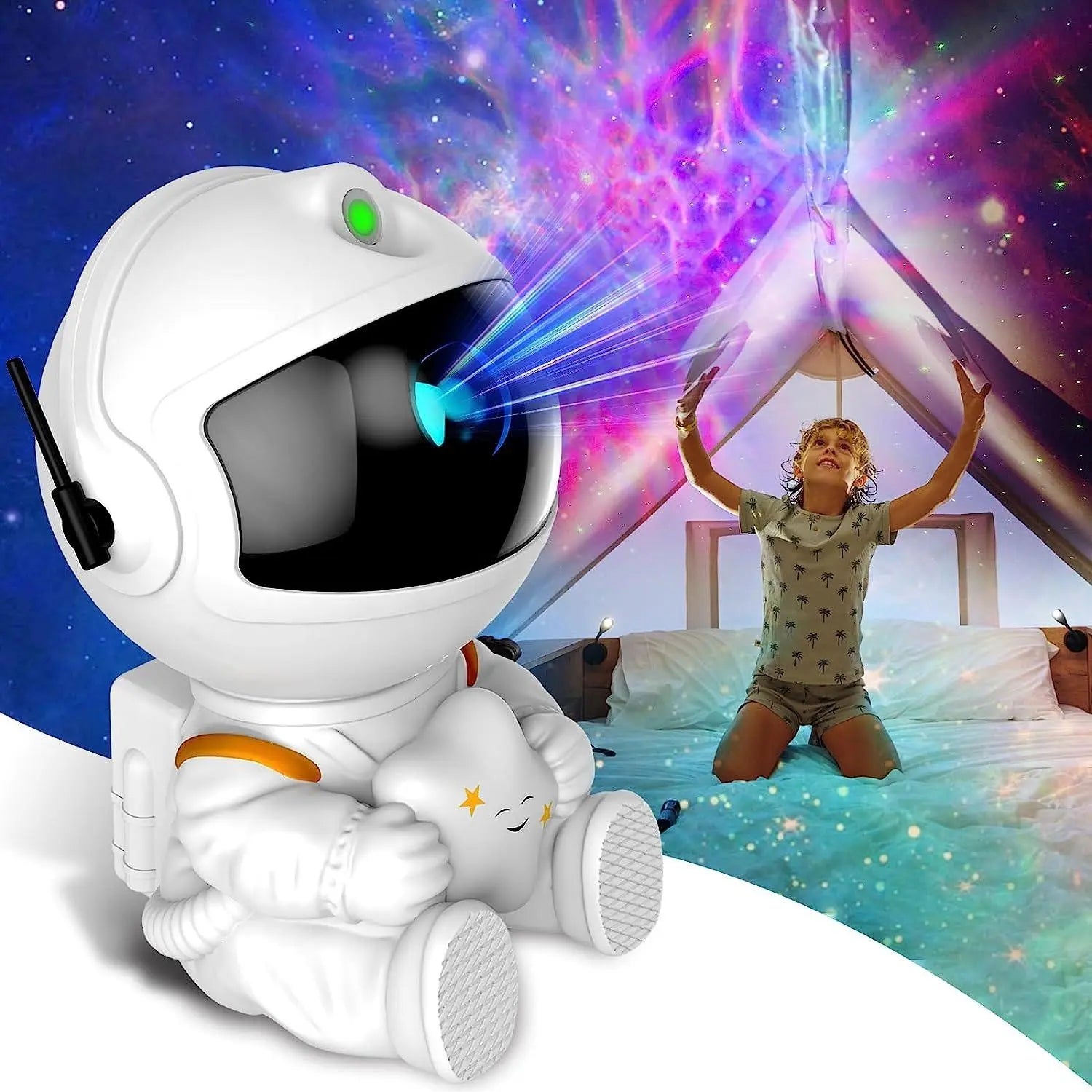 Astronaut Projector Night Light with Remote Control, 1 Count Galaxy Projection Light, Star Projector for Bedroom Playroom Home Theater Ceiling Room