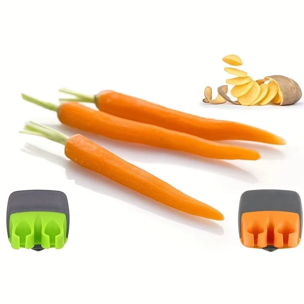 1Pc Stainless Steel Handheld Vegetable Peeler with Rubber Finger Grip Comfortable Palm Peeler Suitable for Carrots, Etc