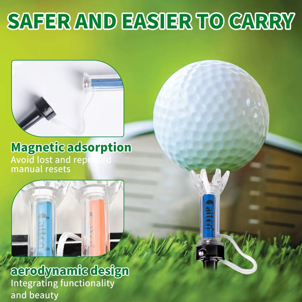 5PCS Magnetic Plastic Golf Tee Set, 360° Bounce, 3 Sizes – Premium Golf Accessories to Improve Accuracy and Performance
