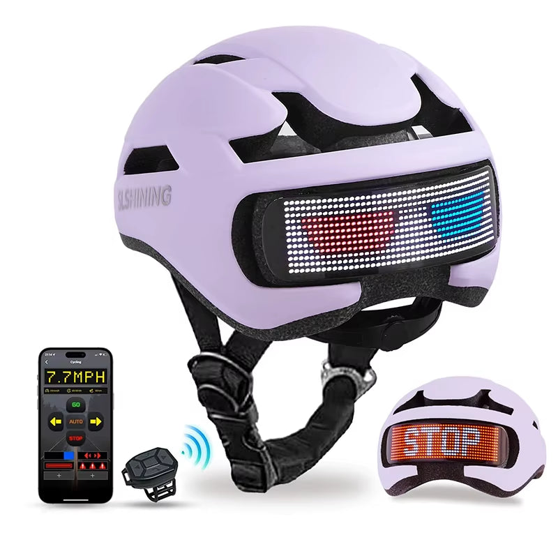LED Bike Helmet with LED Display Screen Taillight Smart APP Control Bicycle Helmet Road MTB Cycling Helmets