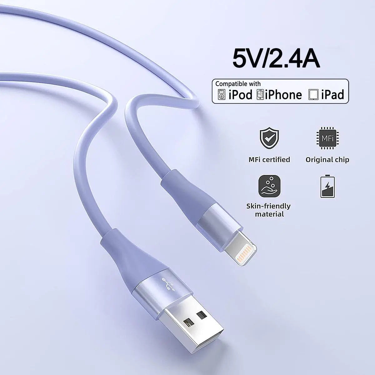 10Ft Fast Charging Data Cable, [Apple Mfi Certified] USB-A for Lightning Connector Fast Charging Data Cable, Phone Accessories Compatible with Iphone 14 13 12 11 Pro Max XR XS X 8 7 6 plus SE Ipad Mini