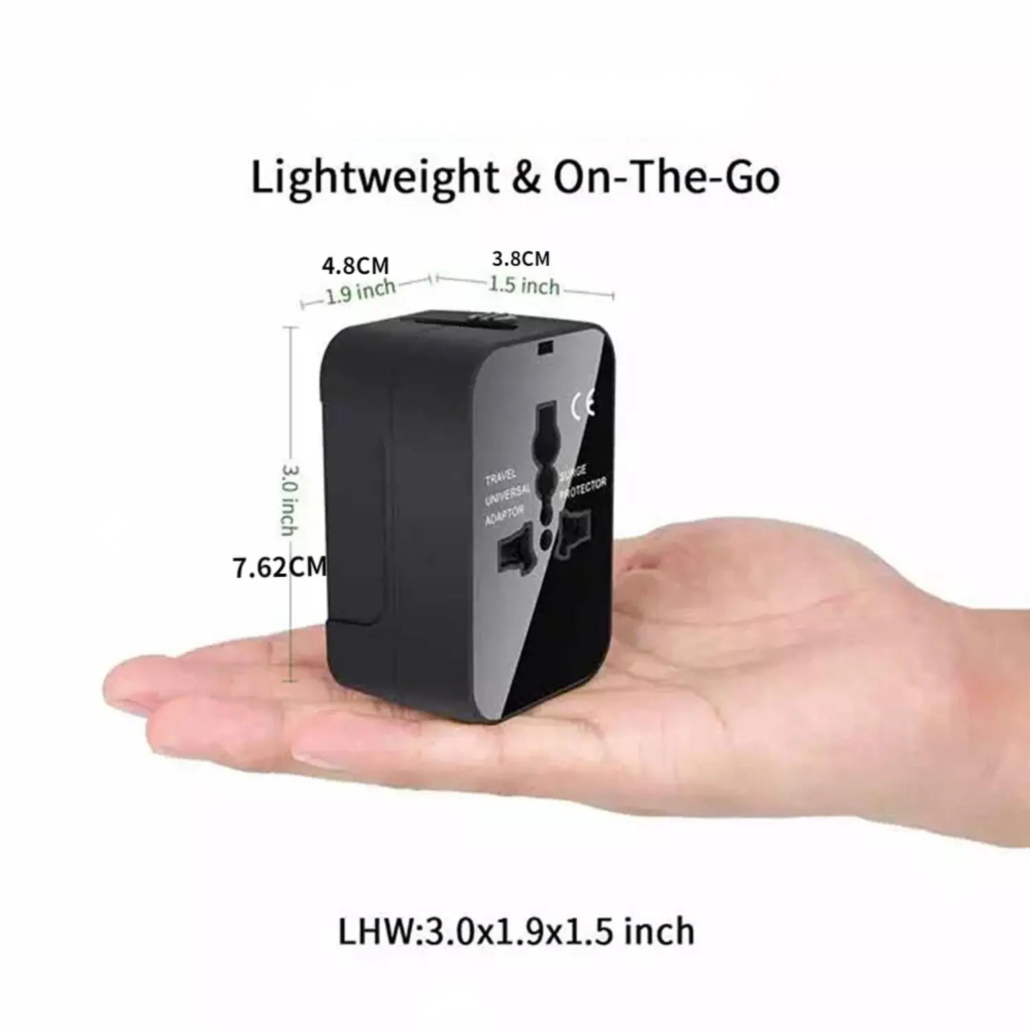 Universal Travel Plug Adapter, Universal Worldwide Travel Adapter, 2 USB Ports World Travel AC Power USB Multi Plug Adapter, Non-Fusion AC Power Adapter, Safety Surge Protector Outlet Universal Socket Adapters, USB Plug In