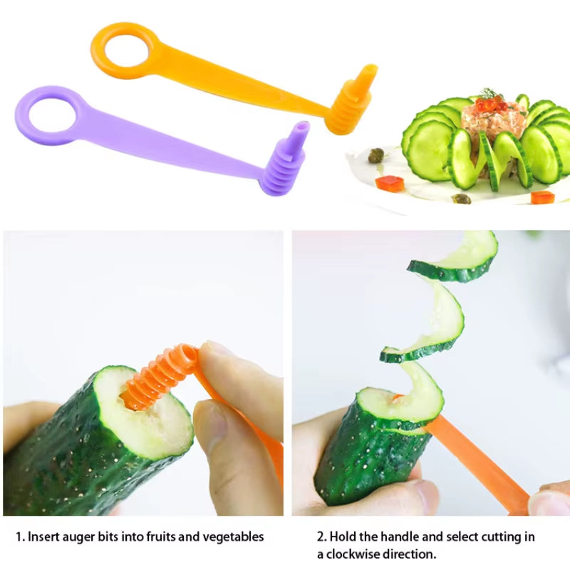 Manual Spiral Screw Slicer Plastic Potato Carrot Cucumber Cutter Slicer Fruit Vegetables Tools Kitchen Gadgets Accessories