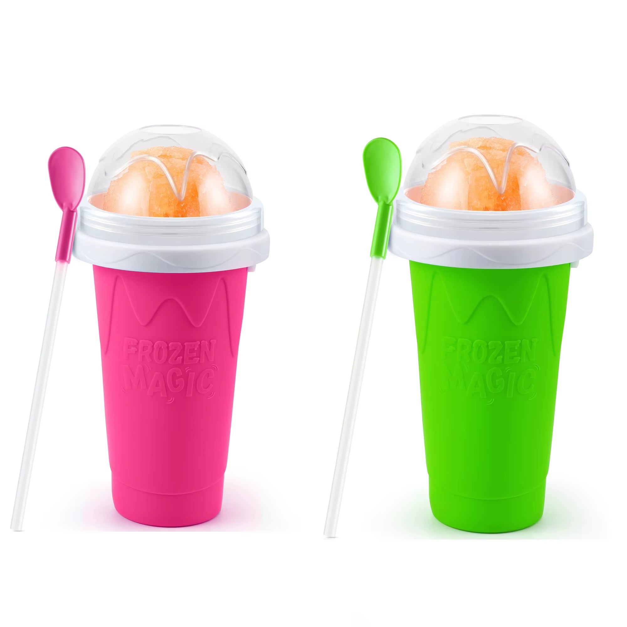 Creative Slushy Maker Cup with Straw DIY Magic Slushy Maker Squeeze Cup Fasting Cooling Make Cup for Milk Shake Slushies