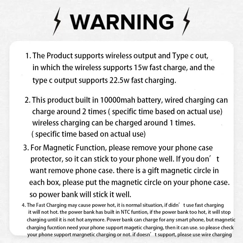 10000Mah Magnetic Wireless Fast-Charging Power Bank with LED Display, Portable Universal Power Bank for Iphone 15/14/13/12 Series (Pro/Mini/Pro Max)