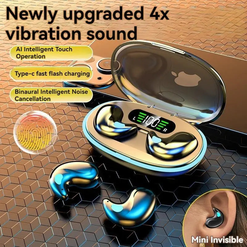 Wireless Earphone (1 Box), True Wireless Earbuds with Digital Display Charging Case, Bluetooth-Compatible Sleeping Earbuds for Sports, Gaming, Running, Swimming