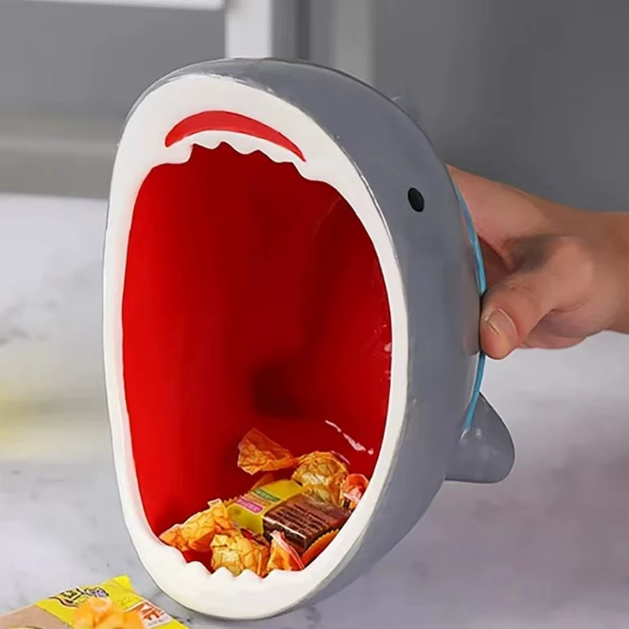 Cute Shark Attack Bowl Cereal Candy Holder Ceramic Cartoon Fruit Food Snack Storage Box for Household Food Container Dinnerware