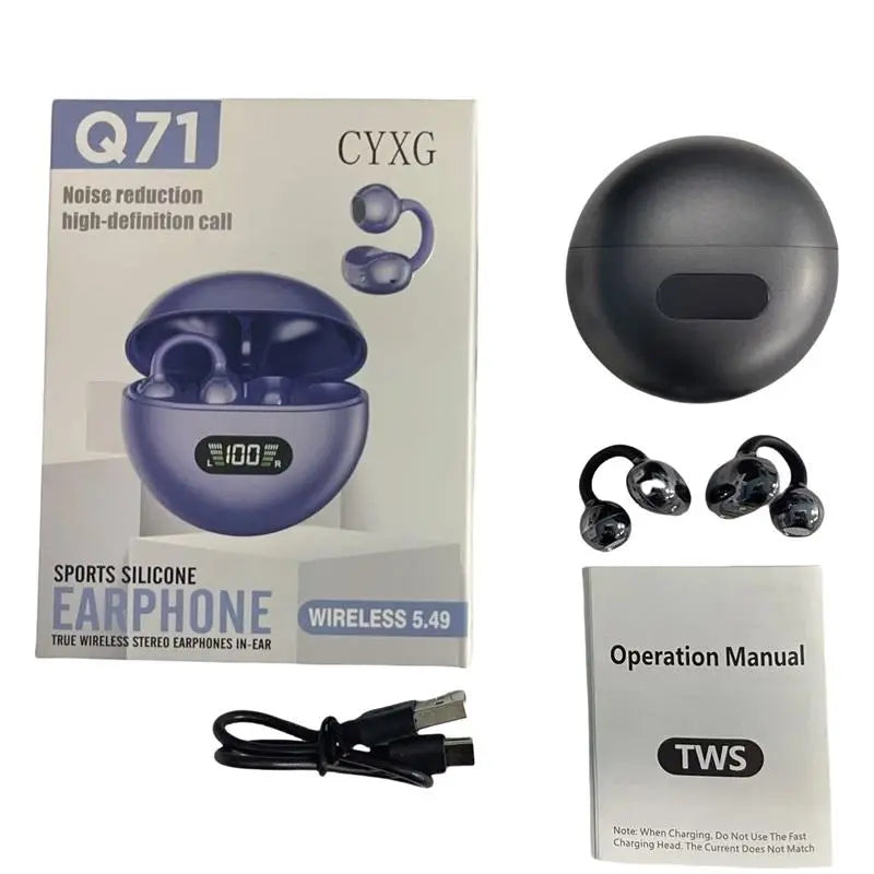 Wireless Open-Ear Headphones, TWS Earbuds with Charging Case, Stereo Sound Earphones for Android & Iphone, Bluetooth-Compatible Earbuds for Sports and Audio, Wireless Earbuds Headset