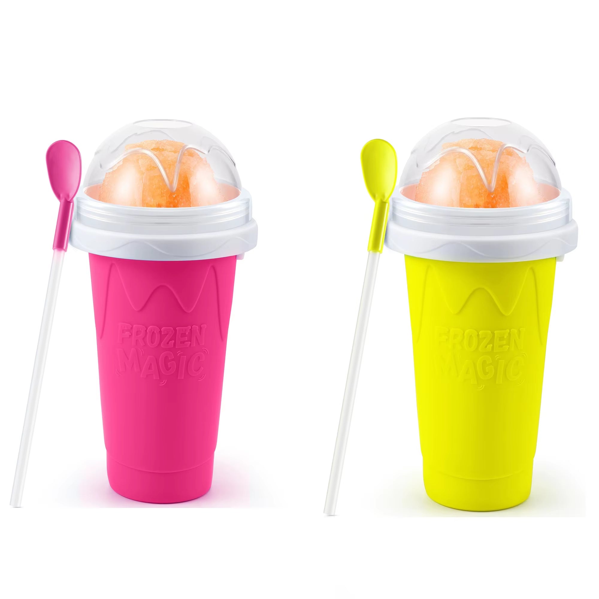 Creative Slushy Maker Cup with Straw DIY Magic Slushy Maker Squeeze Cup Fasting Cooling Make Cup for Milk Shake Slushies