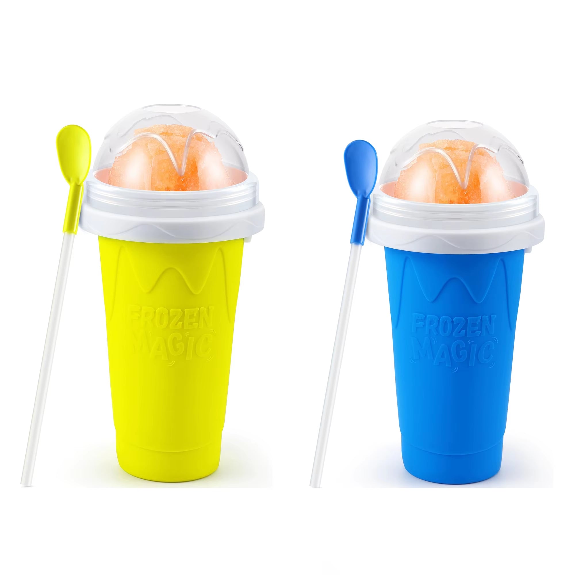 Creative Slushy Maker Cup with Straw DIY Magic Slushy Maker Squeeze Cup Fasting Cooling Make Cup for Milk Shake Slushies