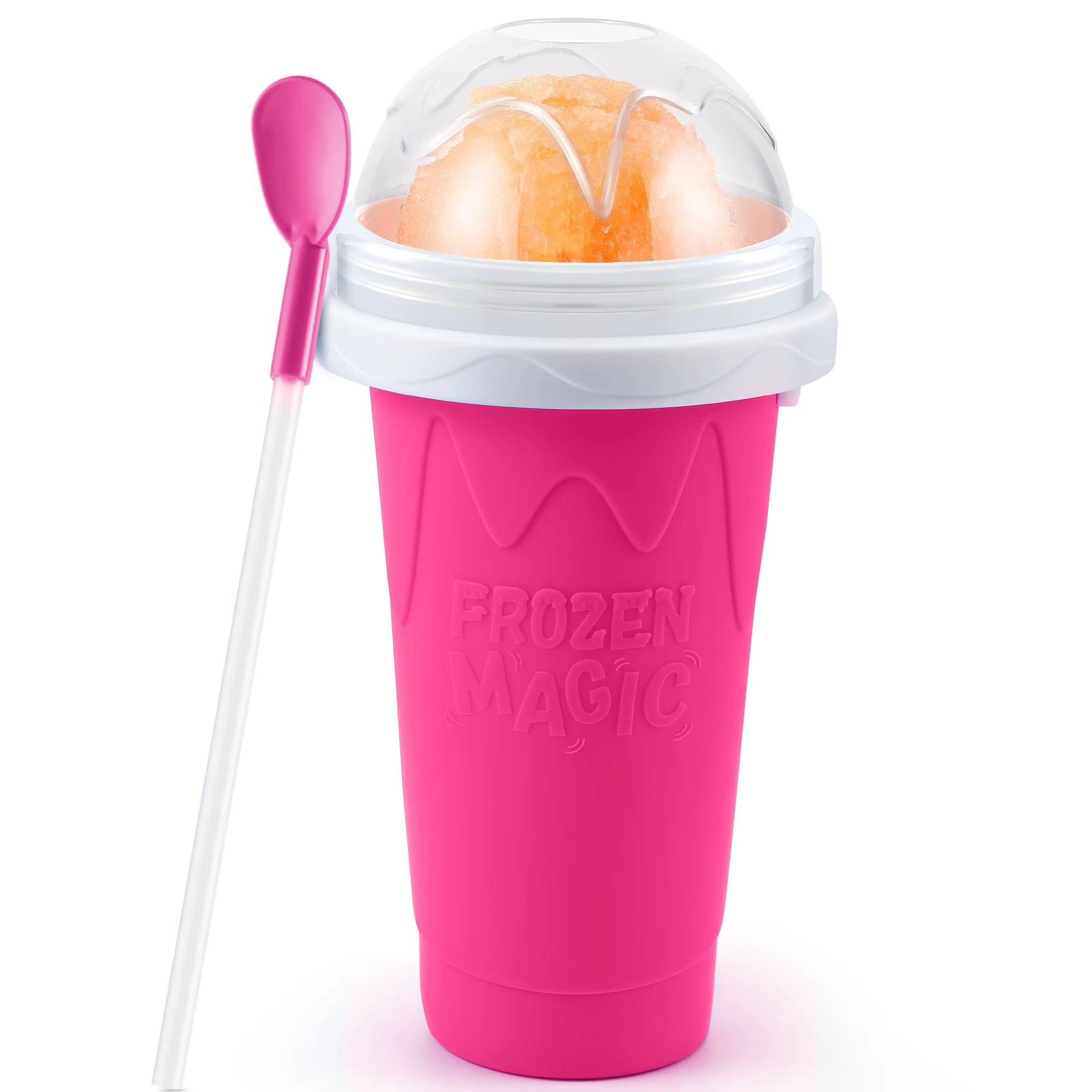 Creative Slushy Maker Cup with Straw DIY Magic Slushy Maker Squeeze Cup Fasting Cooling Make Cup for Milk Shake Slushies