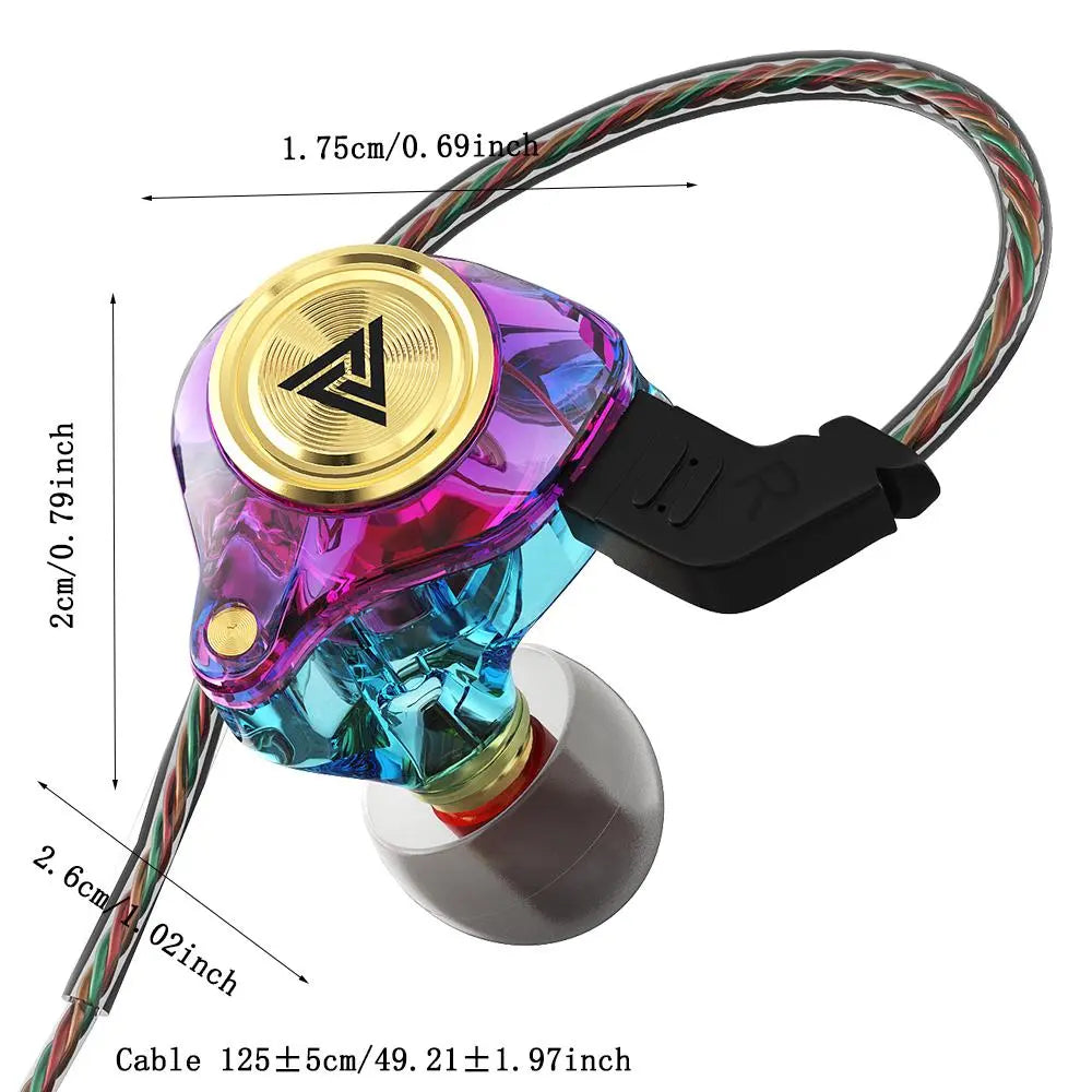 Portable Wired In-Ear Earphones with Mic, Hi-Fi 3D Stereo Sound, Noise Cancelling Headphones for Gaming, Gym and Sports