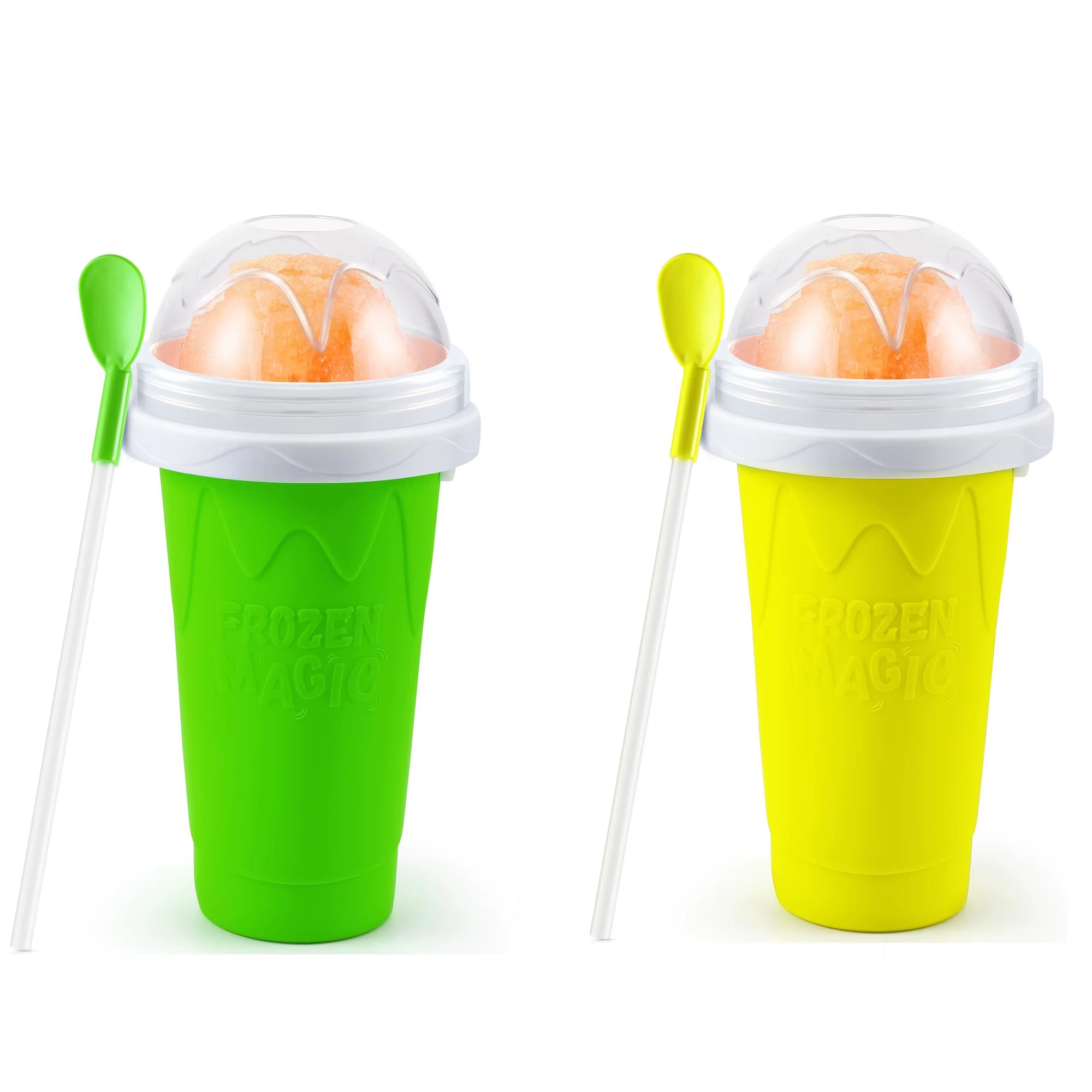Creative Slushy Maker Cup with Straw DIY Magic Slushy Maker Squeeze Cup Fasting Cooling Make Cup for Milk Shake Slushies