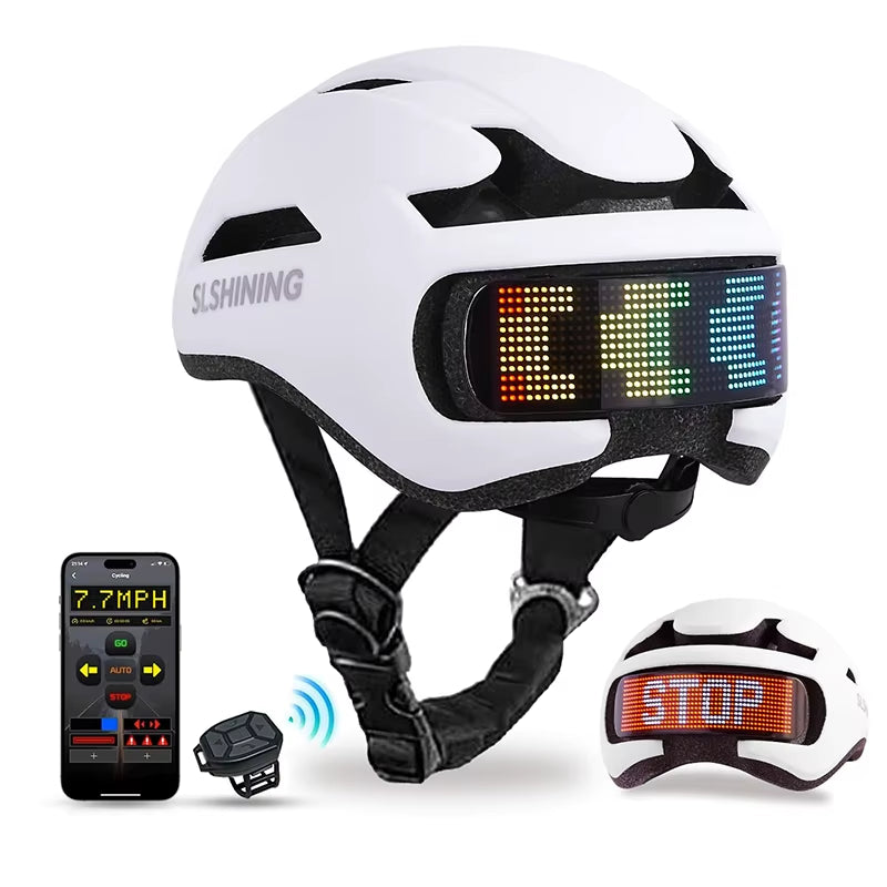 LED Bike Helmet with LED Display Screen Taillight Smart APP Control Bicycle Helmet Road MTB Cycling Helmets
