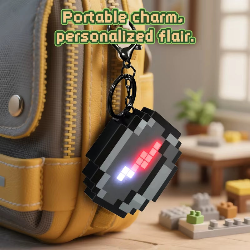 Fun Pixel Wind Design Compass Toy Unique Gaming Peripheral Keychain Rechargeable Glowing Toys for Real-World Gamers Fans Gifts