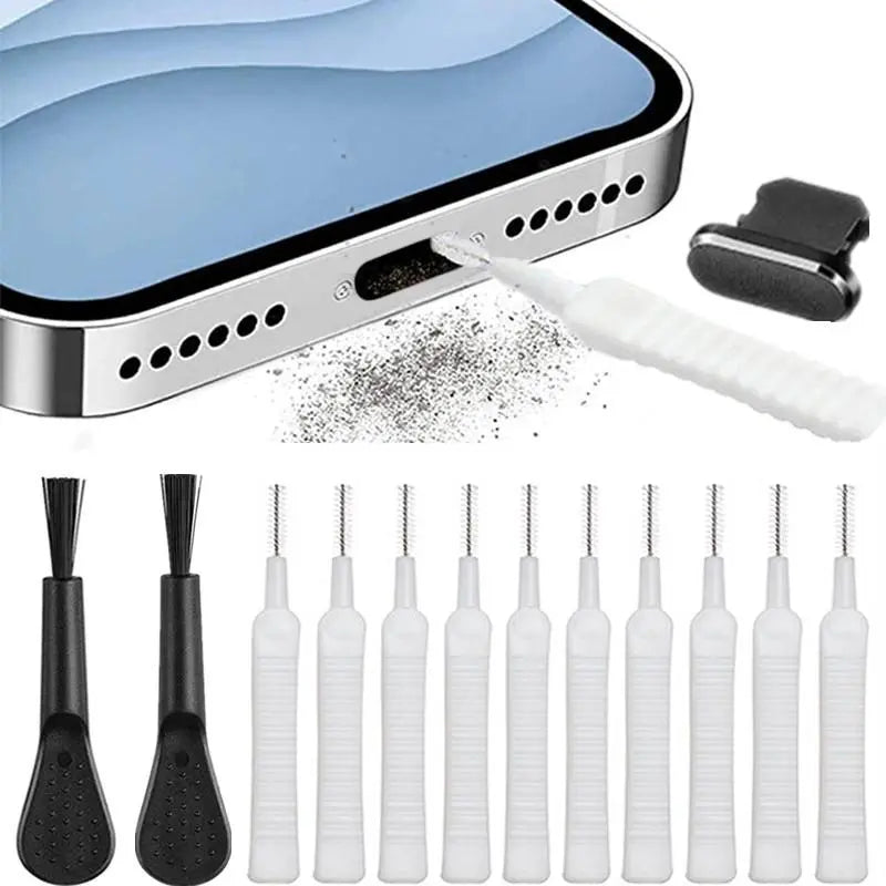 Portable Phone Charging Port Dust Plug & Effective Cleaning Tool, Phone Port Dust Plug & Cleaning Brush for Iphone 15/14/13 Pro Max, Cleaning Tool Pack for Phone Ports & Earphones, Tools and Gadgets for Smartphones, Cleaning Kit