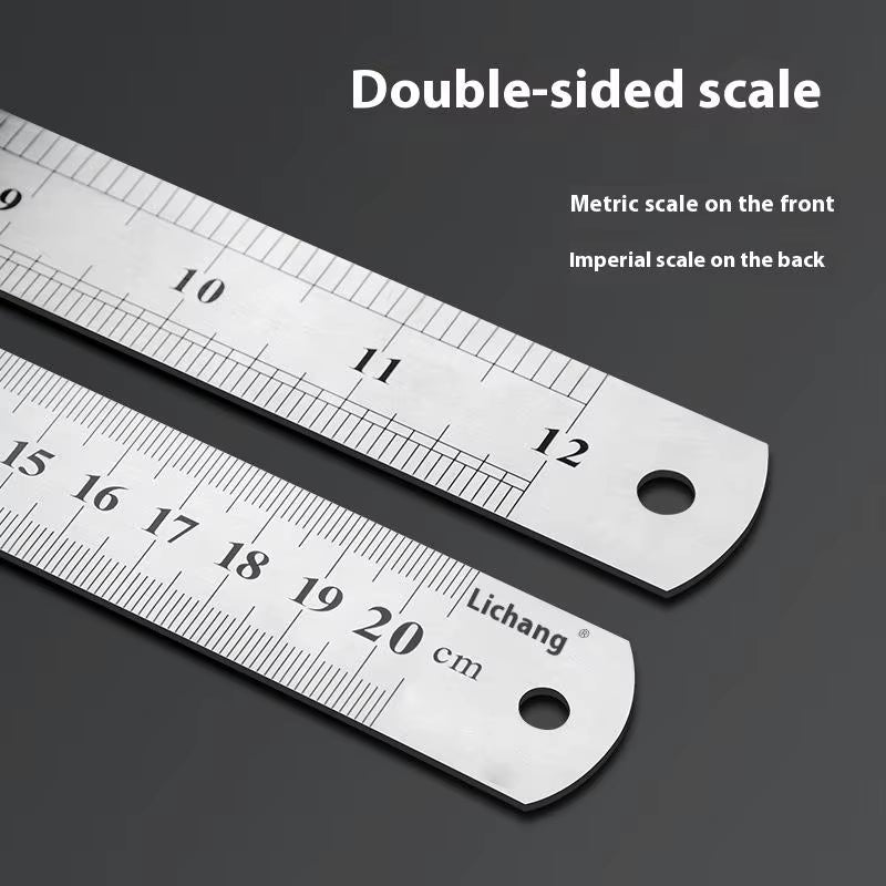 1Pcs 15/20/30/40/50/60100Cm Stainless Steel Metal Straight Ruler for Home School Precision Measuring Tool Drawing Tool Supplies