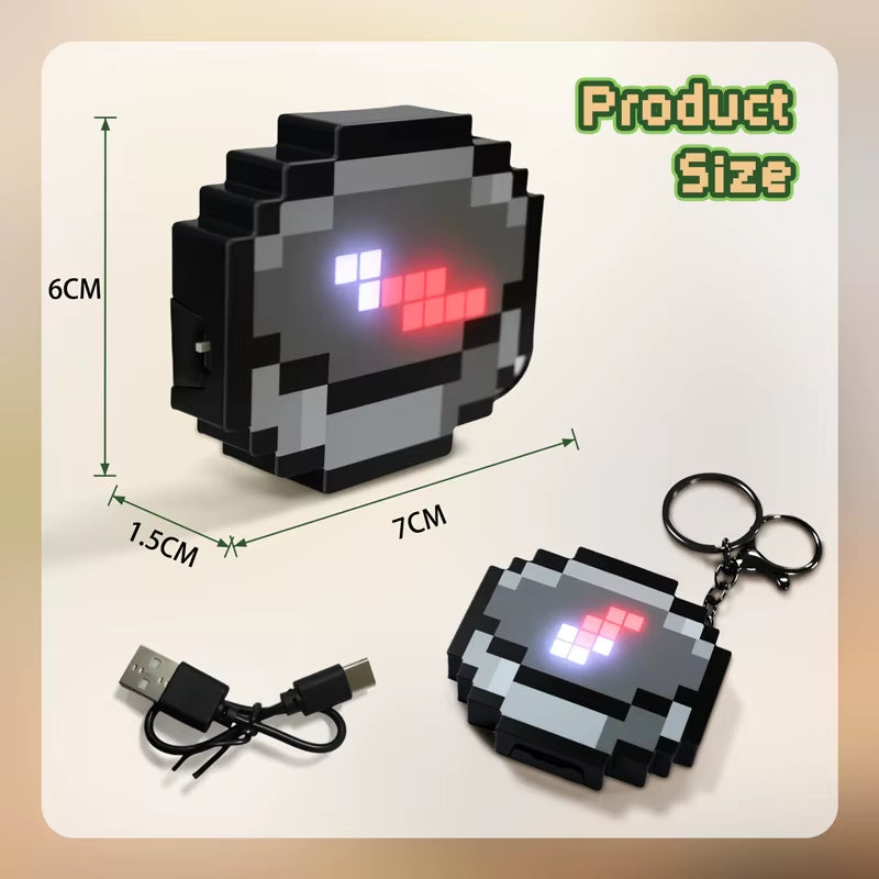 Fun Pixel Wind Design Compass Toy Unique Gaming Peripheral Keychain Rechargeable Glowing Toys for Real-World Gamers Fans Gifts