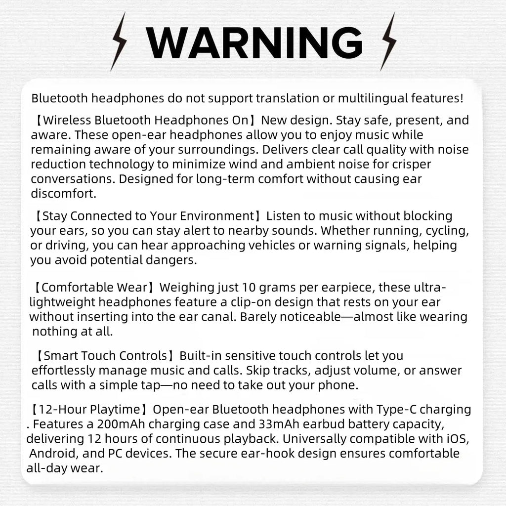Wireless Ear Hanging Earphone, Ergonomic Design Earbuds with Charging Case, Bluetooth-Compatible Fashionable Earbuds for Business Calls, Foldable Headset