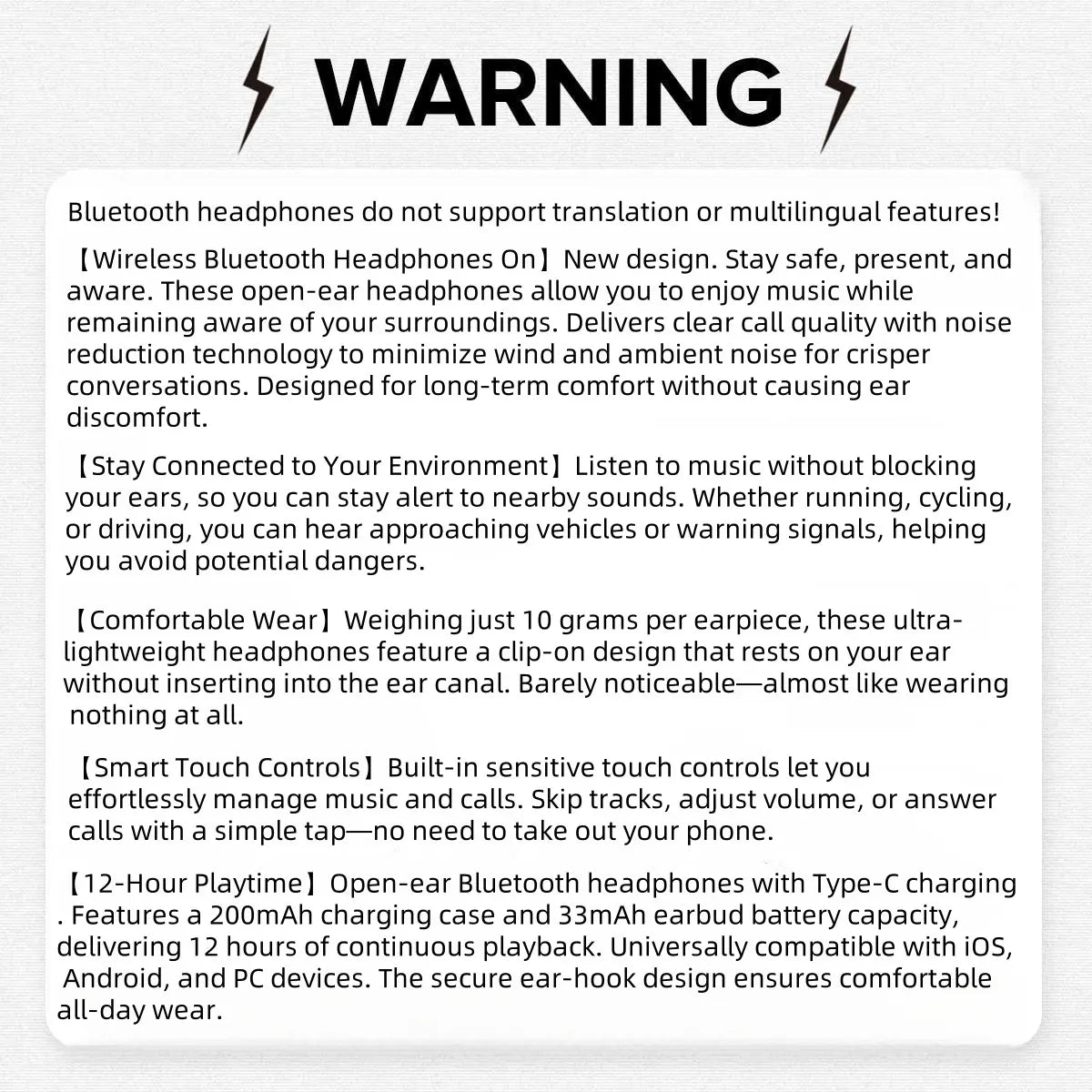 Wireless Ear Hanging Earphone, Ergonomic Design Earbuds with Charging Case, Bluetooth-Compatible Fashionable Earbuds for Business Calls, Foldable Headset