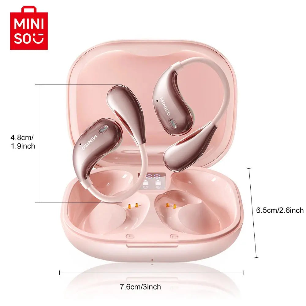 MINISO X33 Translation Wireless Earbuds, Open-Ear BT 6.0 Headset, Supports 134 Languages, Real-Time Translation Headset (App Required), Gaming BT Earphones with Hi-Fi Sound, Compatible with Android & Ios, True Wireless Earbuds