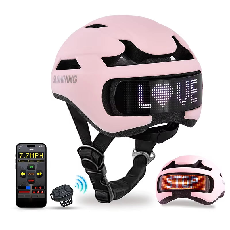LED Bike Helmet with LED Display Screen Taillight Smart APP Control Bicycle Helmet Road MTB Cycling Helmets