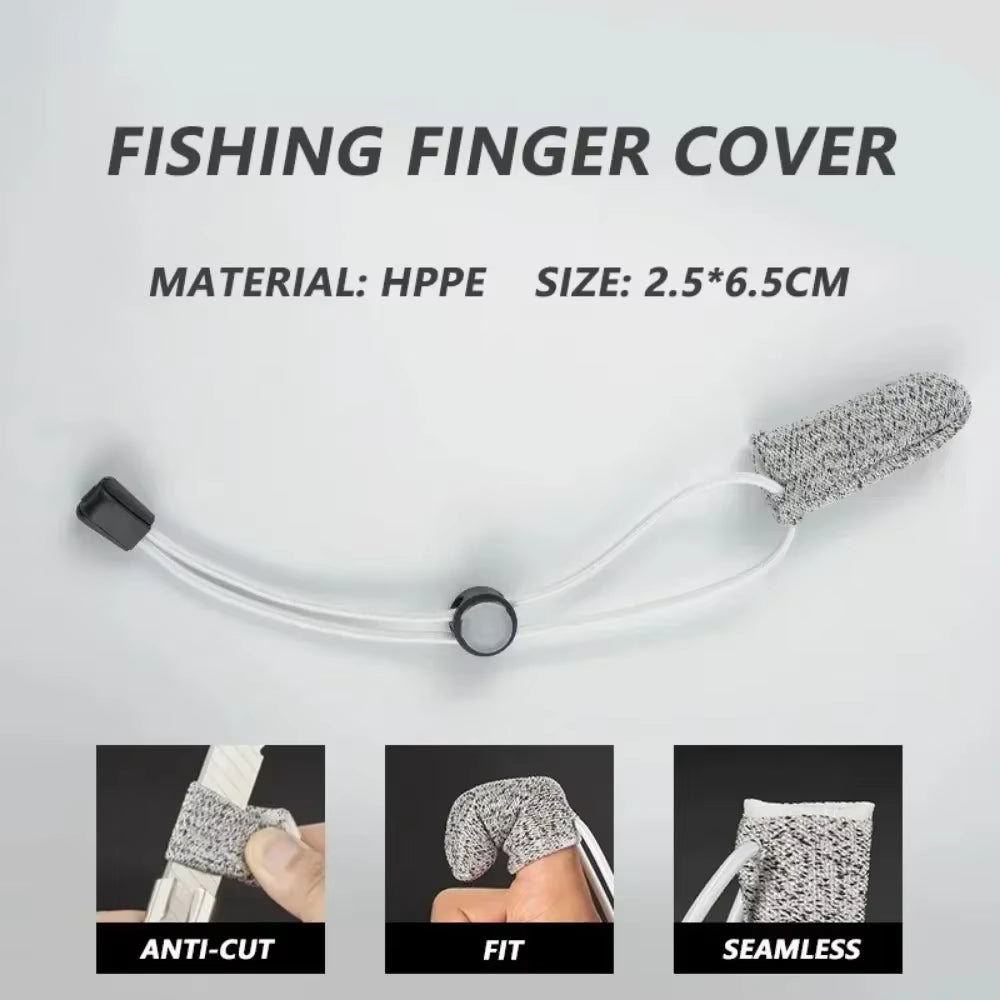 Single Finger Fishing Gloves, Wear Resistant Anti-Cutting Non-Slip Protective Cover Adjustable Strap for Outdoor Casting Control