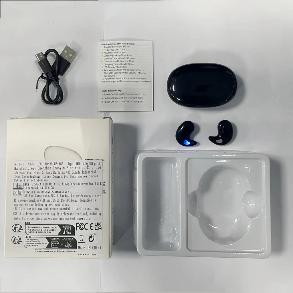Wireless Earphone (1 Box), True Wireless Earbuds with Digital Display Charging Case, Bluetooth-Compatible Sleeping Earbuds for Sports, Gaming, Running, Swimming