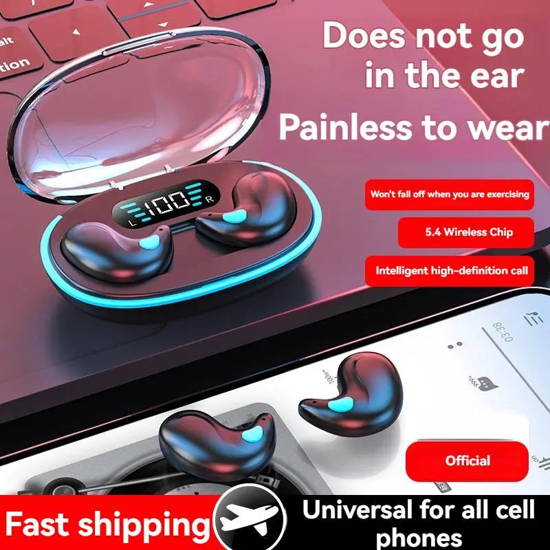Wireless Earphone (1 Box), True Wireless Earbuds with Digital Display Charging Case, Bluetooth-Compatible Sleeping Earbuds for Sports, Gaming, Running, Swimming