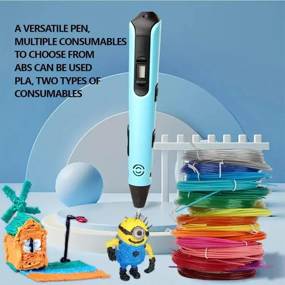 Creative 3D Pen Set (With 9M Filament & Storage Pouch), Professional 3D Printing Tool, Perfect for 3D Craft Hobbyists and Design Professionals
