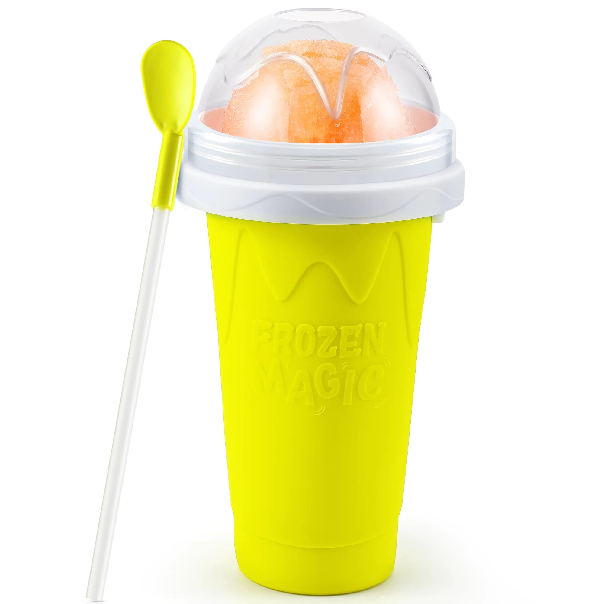 Creative Slushy Maker Cup with Straw DIY Magic Slushy Maker Squeeze Cup Fasting Cooling Make Cup for Milk Shake Slushies