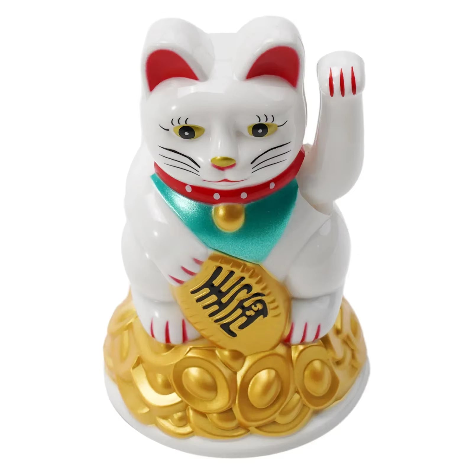 For Electric Waving Hand Ingot Lucky Cat Chinese Lucky Waving Cat Beckoning Maneki Neko Gold Fortune Feng Shui a Golden Stand