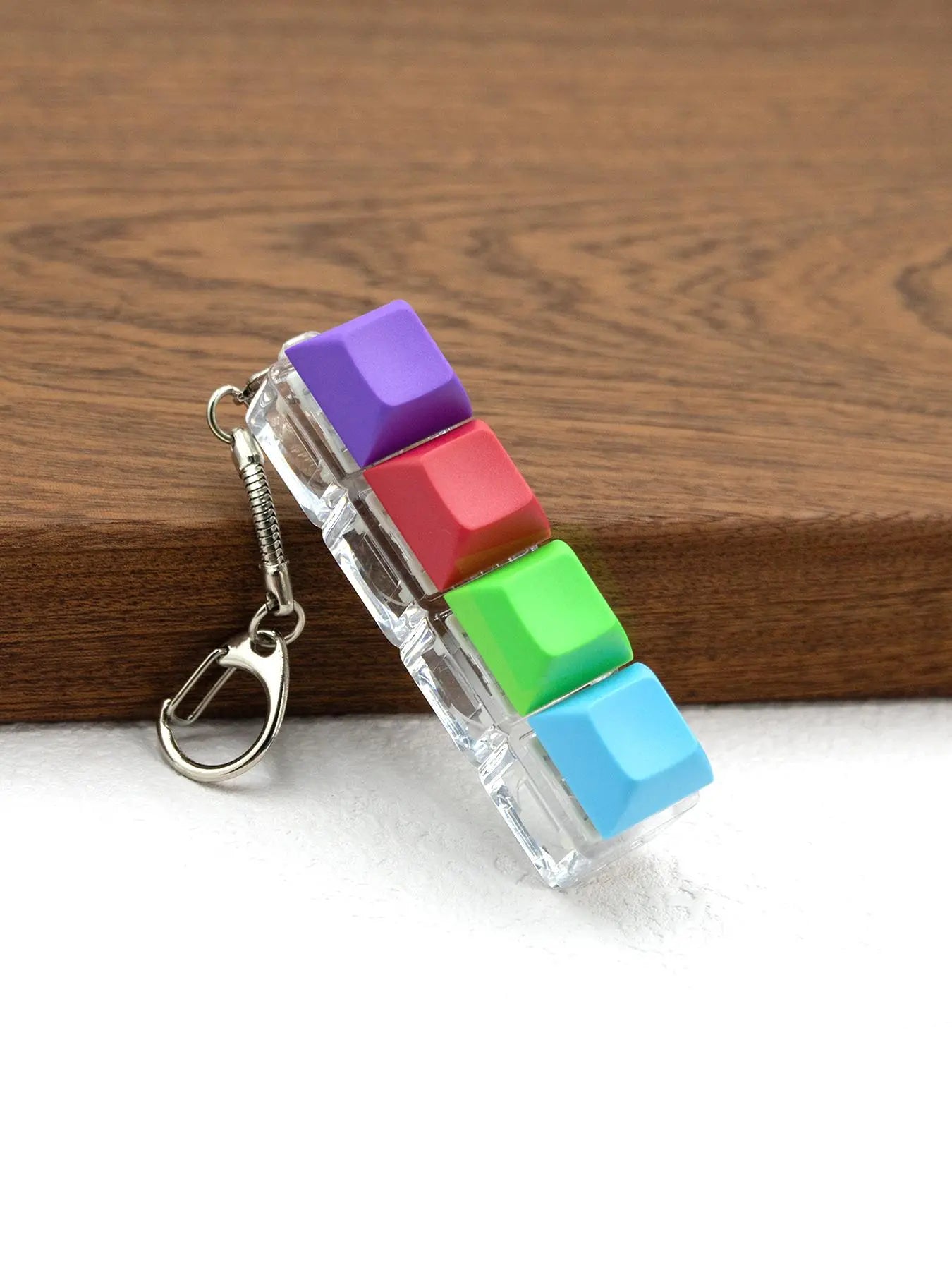 Summer 2025 Fun Keycap Keyboard Keychain, Punk Style Keyboard 4 Keys Toy Keychain Stress Relief Fidget for Women & Men, Fashion Accessories for Daily Use for Decompression Gift
