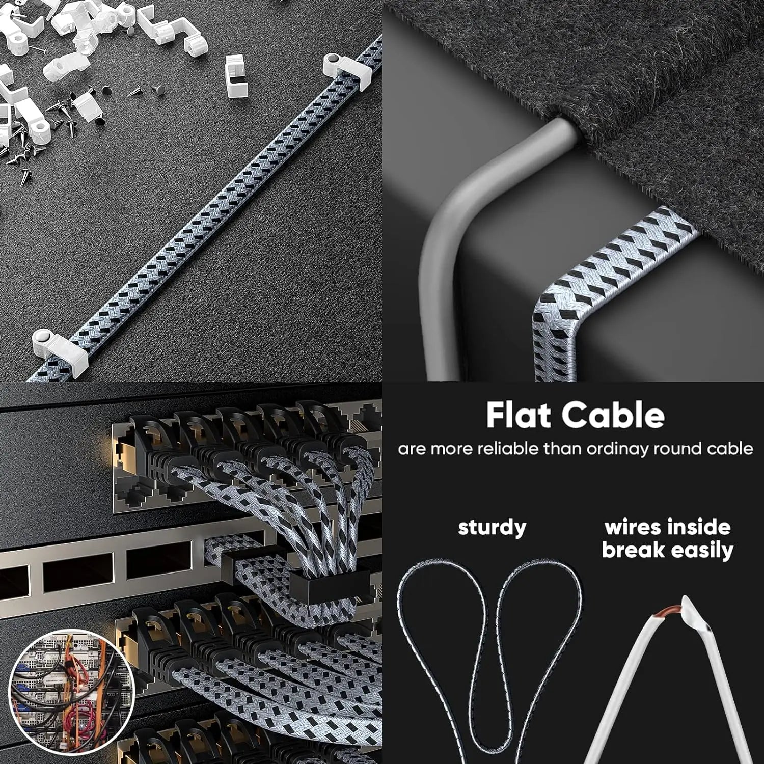 Cat 8 Ethernet Cable, High-Speed Braided 40Gbps 2000 Mhz Network Cord, Heavy Duty LAN Cable for Gaming PC, PS5, Xbox, Modem and Router #GLOBAL PICKS