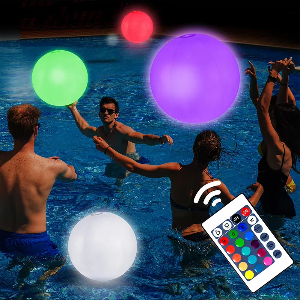 Inflatable Pool Beach Ball 16 Colors LED Glowing Inflatable Beach Balloon 60/90Cm Summer Water Game Sports Party Play Ball Light