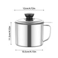 Durable Stainless Steel Oil Pot with Built-In Filter, Easy to Install Design, Leak-Proof and Convenient, Kitchen and Restaurant