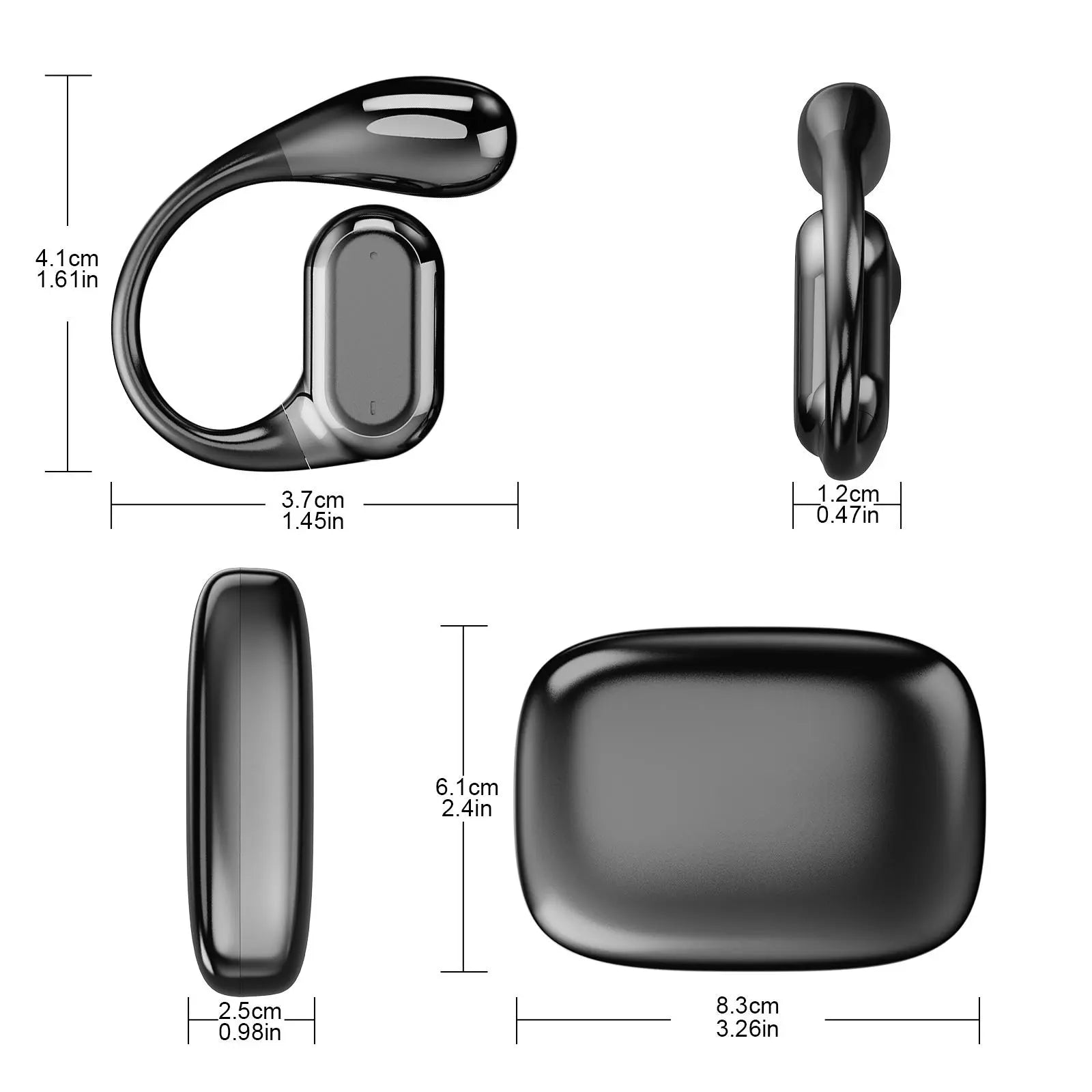 Wireless Ear Hanging Earphone, Ergonomic Design Earbuds with Charging Case, Bluetooth-Compatible Fashionable Earbuds for Business Calls, Foldable Headset