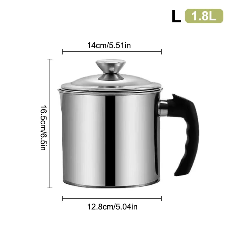 Durable Stainless Steel Oil Pot with Built-In Filter, Easy to Install Design, Leak-Proof and Convenient, Kitchen and Restaurant